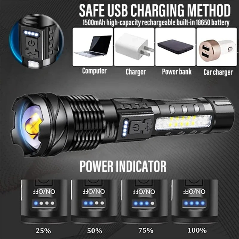 Powerful LED Flashlight Rechar - Fishing Light บทวิจารณ์และราคา