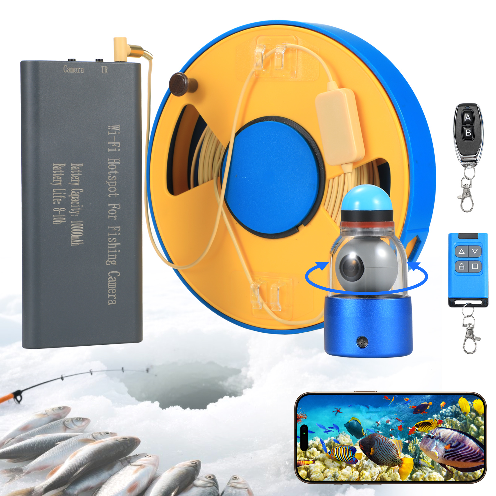 WIFI 360° Underwater Fishing C - Fish Finder Portable บทวิจารณ์และราคา