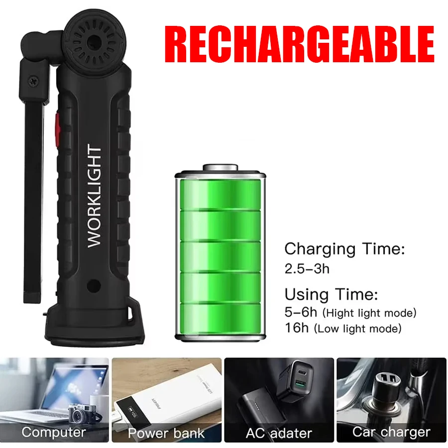 Rechargeable Magnetic Work Lig - Fishing Light บทวิจารณ์และราคา