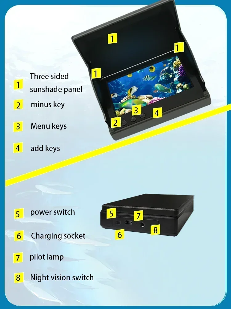 YS43A 4.3-inch Fish Detector U - Fish Finder Battery บทวิจารณ์และราคา