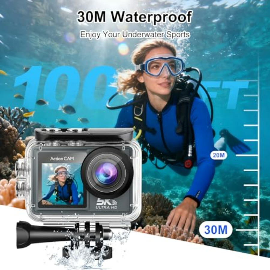 M40TR 5K WiFi Action Camera wi - Underwater Camera บทวิจารณ์และราคา