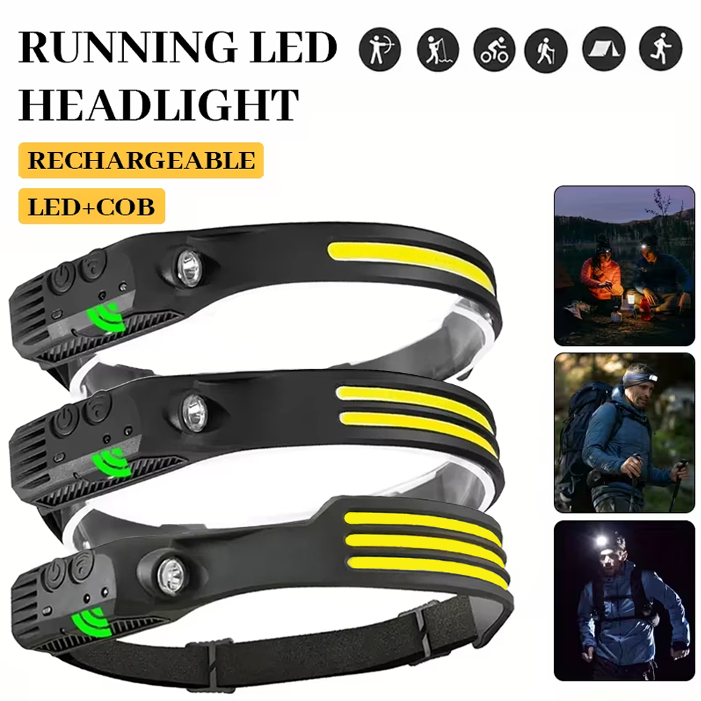 COB LED Induction Headlamp USB - Fish Finder Battery บทวิจารณ์และราคา