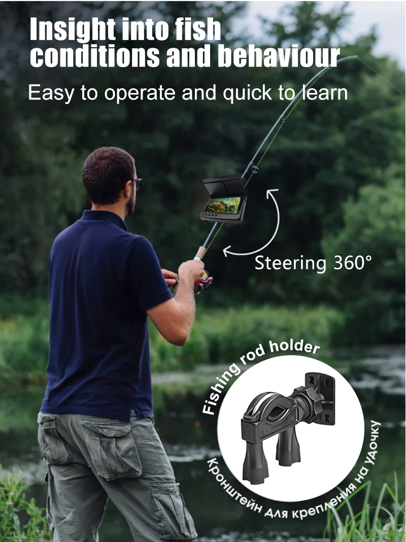 5 Inch Display Underwater Fish - Fish Finder Cable บทวิจารณ์และราคา