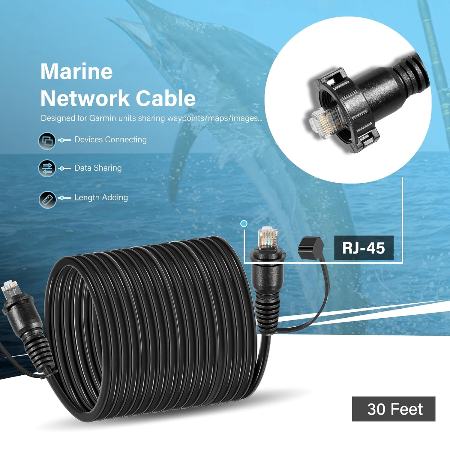 30 Foot Marine Network Cable f - Fish Finder บทวิจารณ์และราคา