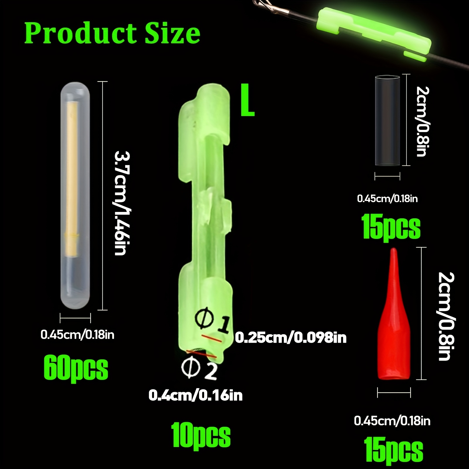 100PCS Fishing Glow Sticks Set - Fish Alarm บทวิจารณ์และราคา