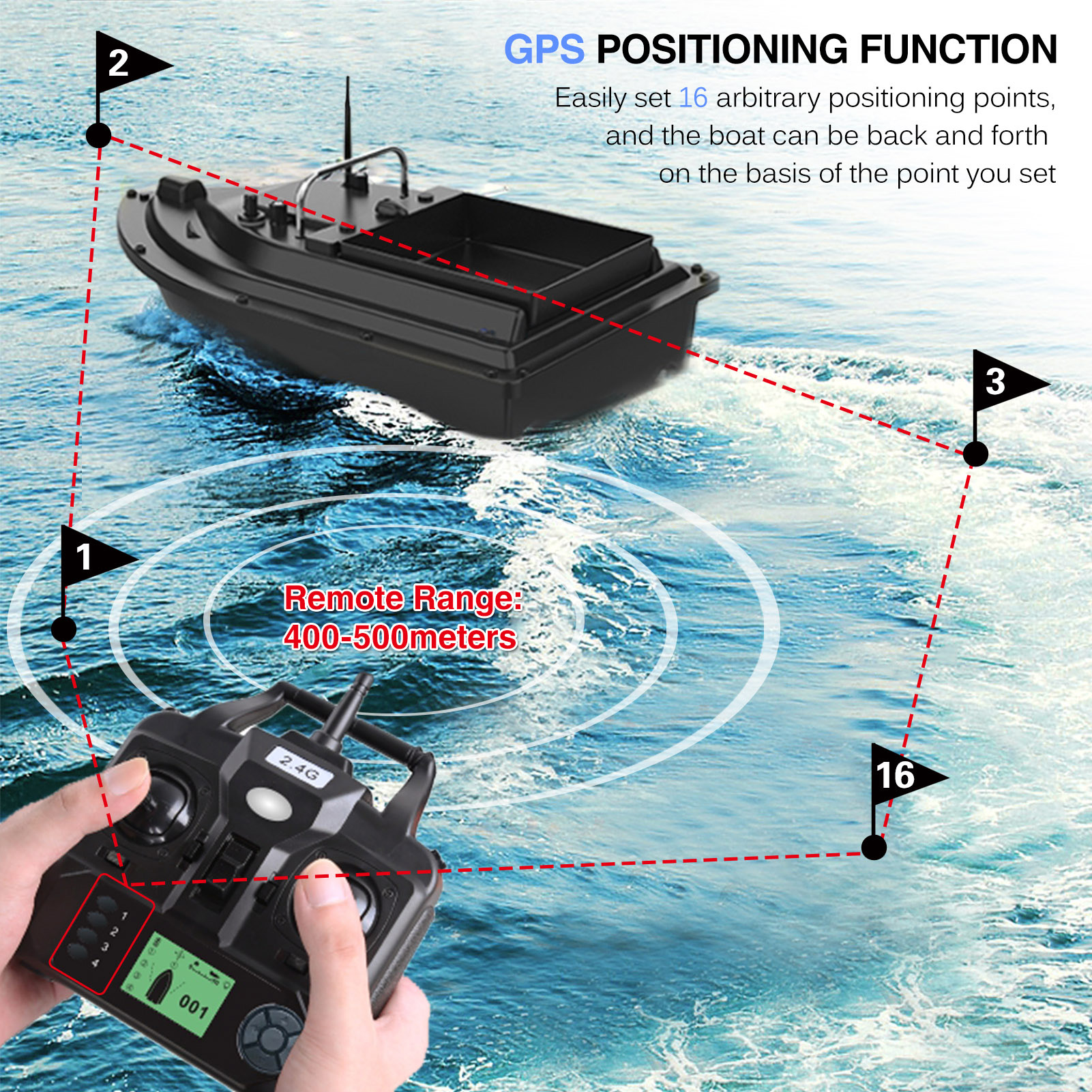 D16E GPS Fishing Bait Boat wit - Fishing Gps บทวิจารณ์และราคา